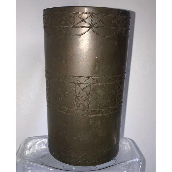 Trench-art Mug With Engraved Stars And Design Unsure Of The Origin Or Maker - Picture 4 of 10